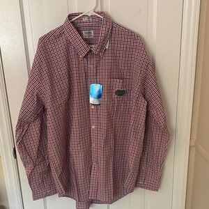 Classic Men's Blue and Orange Checkered Button-Down University Of Florida Shirt